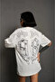 Unisex Crew Neck Printed Oversize Thirt White - 3