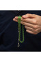 Silver Kazaz Tassel Capsule Cut Green Crimped Amber Prayer Beads - 3