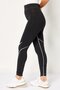 Women Tight Fit Running Leggings, Black - 4