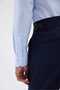 Non-Iron White Navy Striped 100% Cotton Comfort Fit Shirt - 8