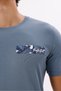Crew Neck Short Sleeve Comfortable Fit Cotton Sports T-Shirt with Chest Print Detail - 8