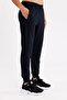 Melange Textured Elastic Waist Side Pockets Single Back Pocket Skinny Leg Sweatpants - 4