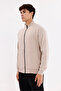 Striped Surface Effect Relaxed Fit Half Button Transitional Polo Neck T-Shirt - 2