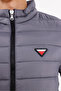 High Collar Quilted Channel Full Zip Double Pocket Lightweight Thermal Insulated Puffer Coat - 7