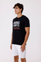 Crew Neck Relaxed Fit Soft Textured Front Printed Short Sleeve T-Shirt - 3