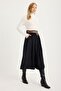 Velvet 2-Pocket Belted Pleated Skirt - 3