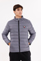 High Collar Quilted Channel Full Zip Double Pocket Lightweight Thermal Insulated Puffer Coat - 5
