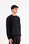 Minimal Chest Embroidered Comfortable Fit Flexible Cuffed m Transitional Crew Neck Sweatshirt - 4