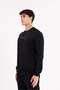 Minimal Chest Embroidered Comfortable Fit Flexible Cuffed m Transitional Crew Neck Sweatshirt - 2