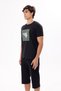 Silhouette of Printed Bicycles on a Square Grid Floor Comfortable Fit Short Sleeve T-Shirt - 3