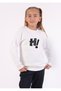 Unisex Children's Sweatshirt Crew Neck 3-Thread Fleece-Lined Hi̇ B Printed Fleece Inside 5-14 Years Old Ecru - 3