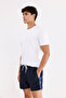 Logo Striped Detail Zippered Pocket Drawstring Elastic Waist Quick Dry Matte Surface Short Leg Sea Shoes - 7