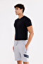 Double Stripe Tape Detailed Lace-Up Side Pocket Super Cotton Comfortable Fit Shorts - 7
