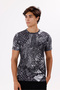 Modern Print Detailed Lightweight Jersey Fabric Comfortable Fit Crew Neck T-Shirt - 6