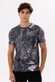 Modern Print Detailed Lightweight Jersey Fabric Comfortable Fit Crew Neck T-Shirt - 7