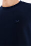 Horizontal Textured Ottoman Surface Tonal Logo Detailed Crew Neck Standard Fit Sweatshirt - 7