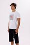 Silhouette of Printed Bicycles on a Square Grid Floor Comfortable Fit Short Sleeve T-Shirt - 3
