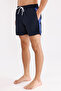 Logo Striped Detail Zippered Pocket Drawstring Elastic Waist Quick Dry Matte Surface Short Leg Sea Shoes - 2