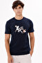 Geometric Pattern on the Front Printed Crew Neck Cotton T-Shirt - 6