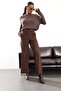 Brown Straight Cut Suede Trousers 10850 - 2