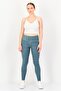 Women Tight Fit Running Leggings, Teal Blue - 4