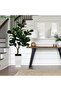 5ft Fiddle Leaf Fig Artificial Tree with White Planter (Faux Ficus Lyrata) - 2