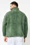 Men Embroidered Logo Faux Fur Outdoor Jacket, Green - 4