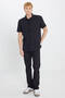 100% Cotton Relaxed Fit Wide Cut Short Sleeve Black Shirt - 3