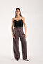 Women's Baggy Pants - Loose Pants with Pockets and Front Folding - 4