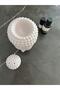 Matte Ceramic Large Size Light Grey Color Buddha Head Censer/ Room Fragrance Diffuser 13 cm - 5