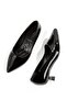 Black Patent Leather Low Short Hazelnut Heeled Stiletto Evening Dress Shoes Minikandy - 2