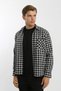 Collar Buttoned Long Sleeve Snap Fastener Single Pocket Plaid Men's Shirt - 4