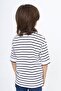 Boys' Striped Polo Neck Buttoned Short Sleeve T-Shirt - 4