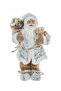 Realistic Decorative Santa Claus Figure with Grey Fur Coat / 30 cm New Year Gift - 3