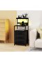 Modern Black Bedside Table with Charging & LED Lights, 3 Drawers & Shelves for Bedroom Storage - 2