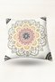 Mandala Embroidered Linen Throw Pillow |   Silicone Filled Decorative Pillow 42X42