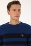 Men's Slim Fit Crew Neck Navy Blue Sweater 50308460-Vr033 - 2