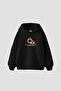 The Muhabbet Printed Oversized Unisex Black Hoodie