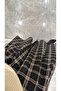 Anthracite-Beige Plaid Skirt with Leather Strips - 4977 - 3