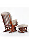 Deluxe Gliding Chair with Ottoman Set - Beige - 6