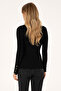 Women's Black Half Turtleneck Sweater 50310051-Vr046 - 5