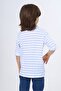 Boys' Striped Polo Neck Buttoned Short Sleeve T-Shirt - 3