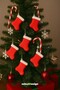 Christmas Stocking Decorative Tree Ornament 6 Pack |   Christmas Tree Ornaments |   Red and White New Year Accessory - 5