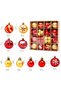 Christmas Tree Ornament Balls Set of 36 – Red Gold Multicolor Durable Christmas Decorations - 2