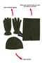 Khaki 3-Piece Polar Beanie Neck Collar Glove Set - 6