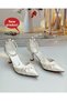 Women's 7 cm High Wedding Shoes with Pearls - 2