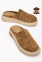 Nova Women's Genuine Leather Suede Closed Toe Cool Elastic Detail Comfort Sole Comfortable Clogs Daily House Slippers - 4