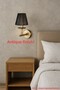 Esila Decorative Cream-Hatted Aged-Finish Metal Modern Wall Sconce Indoor - 6