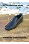 Men's Winter Shoes Genuine Leather Rubber and Non-Slip Sole Autobetic and Laceless