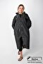 Women's Men's Raincoat Hooded Snap Fastener Eva Black Raincoat M21mrc881r03 - 7